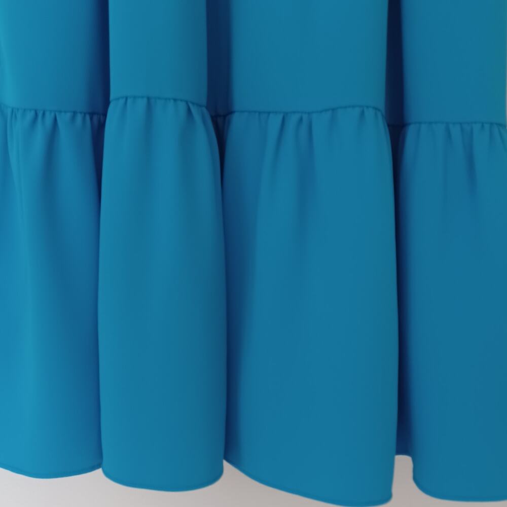 Amanda Uprichard Darby Tiered Halter Mini Dress Ocean Blue M - Picture 5 of 11